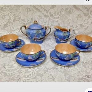 1920s, Moriyama-Morimura, Japan, Variant Polychrome Willow 11pc - Tea Set